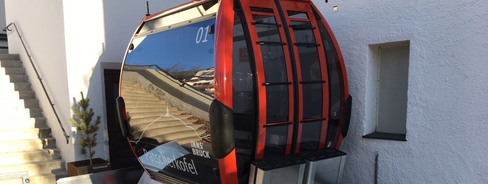 Eine der modernen 10er-Gondeln der neuen Patscherkofelbahn