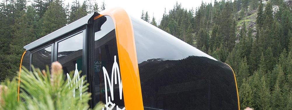 Die Gondeln der "3S Eisgratbahn" wurden vom italienischen Designstudio "Pininfarina" entworfen.