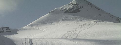 Blick aus der Webcam auf die Gletscherpisten (6. Juni 2019)