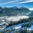 Blick vom Skigebiet Christlum auf Achenkirch und den Achensee