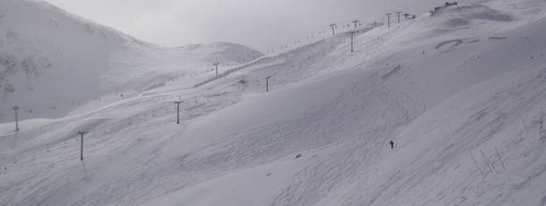 Lovely snow conditions at Lenawee Mountain Lift.