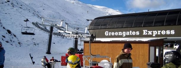 Greengates Express Quad at Coronet Peak ski resort.