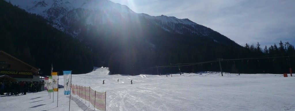 Blick auf die Anfängerpiste Nr. 8 bei den Köfelliften (F und E).