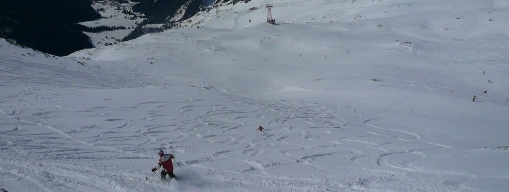 Blick auf die Off-Piste (Abfahrt 1a).