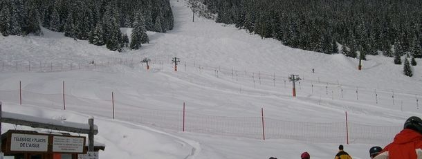 Blick auf das Anfängerareal in Le Pleynet!