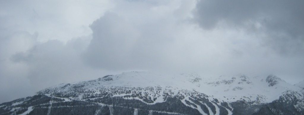 Blick auf Blackcomb von der Bergstation der Whistler Village Gondola!
