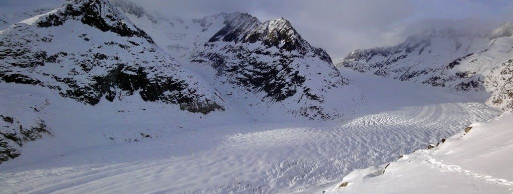 Der Aletschgletscher! Mit mehr als 20km der längste Gletscher der Alpen!