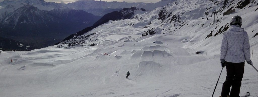 Die Kicker im TFI Snowpark am Schönbiel Lift sind nicht allzu groß und stellen eine optimale Vorbereitung für anspruchsvollere Funparks dar.
