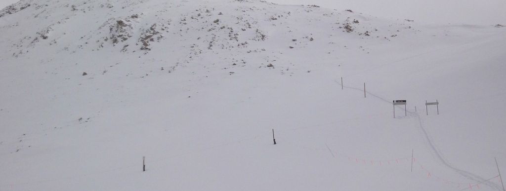 Der Zustieg zum East Wall Bereich und zur Abfahrt North Pole! Achtung: Hierhin sollten sich nur Alpinisten mit Lawinenausrüstung wagen.