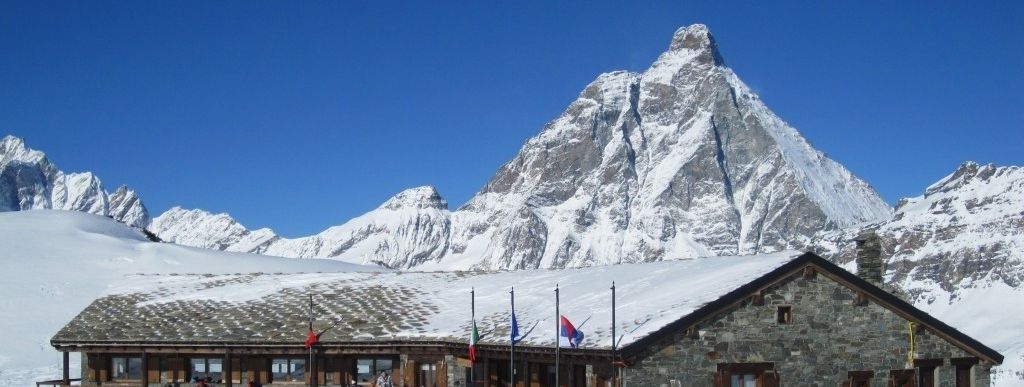 Hütte mit Matterhornblick am Ende der Abfahrt Nr.35!