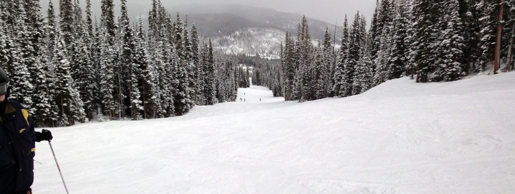 Im westlichen Bereich von Copper Mountain befinden sich viele einfache Abfahrten, auf denen die Anfänger ungestört üben können.