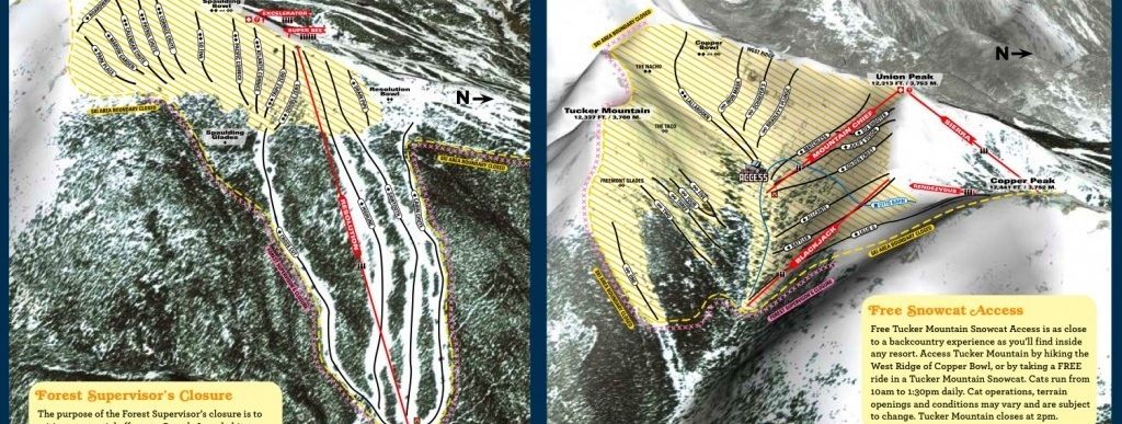 Mit dem Pistenbully geht es vom Mountain Chief Lift ins Backcountry. Auch am Resolution Lift gibt es zahlreiche Double Diamond Runs zu entdecken.