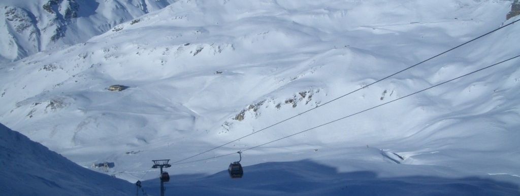 Blick auf die Abfahrt vom Hochfleiss