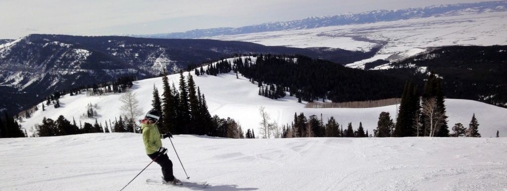 Auf der mittelschweren Piste Bird Woman am 4er Sessellift Sacajawea!