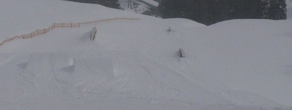 Der Funpark mit Kicker und Rails an der Weiherkopf FIS-Herrenabfahrt!