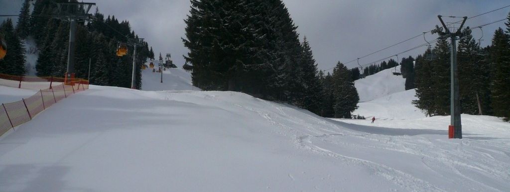 Blick von der Mittelstation Hörnerbahn in Richtung Gipfel Bolsterlanger Horn (1586 m)!