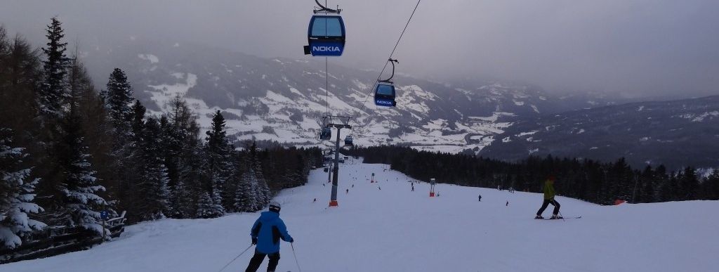 Schöne Anfänger Abfahrten am Kreischberg bis zur Mittelstation.(Hier Abfahrt 2)