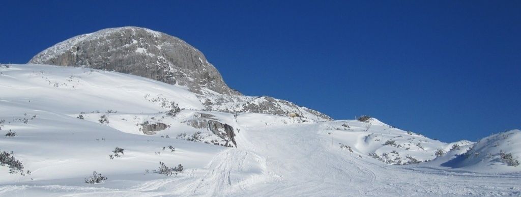 Beginn der roten Abfahrt von der Gjaidalm (1750m)!