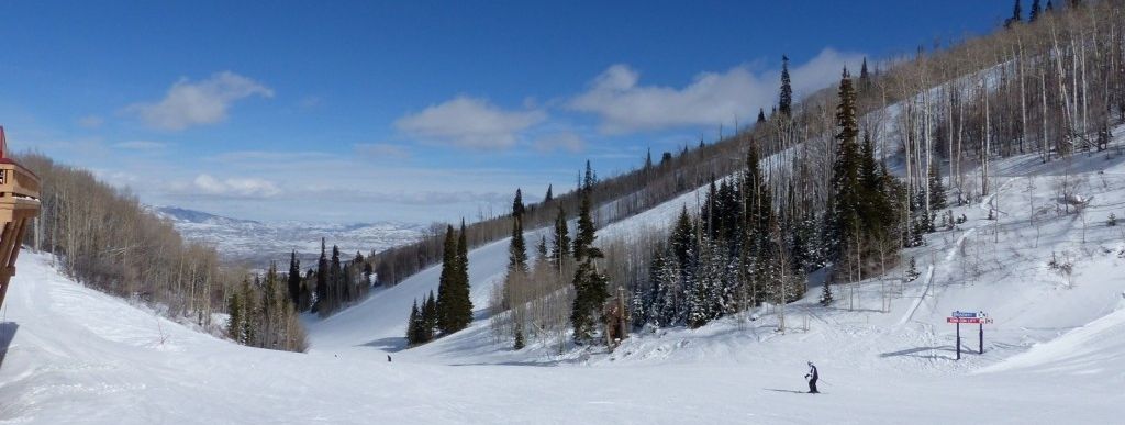 In der Mitte der grünen Homerun Piste