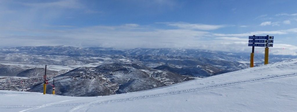 Blick vom Skigebiet ins Tal von Park City!