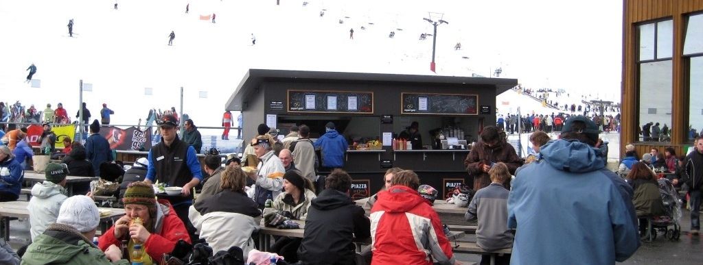Snack bar on the sundeck at the base