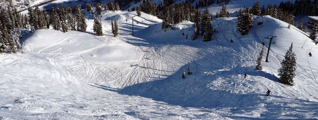 Steep off-piste terrain at the 