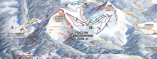 Pisten- und Loipenplan Lavazé Pass