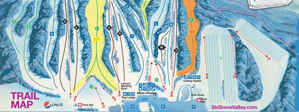 Pistenplan Ski Snow Valley Barrie