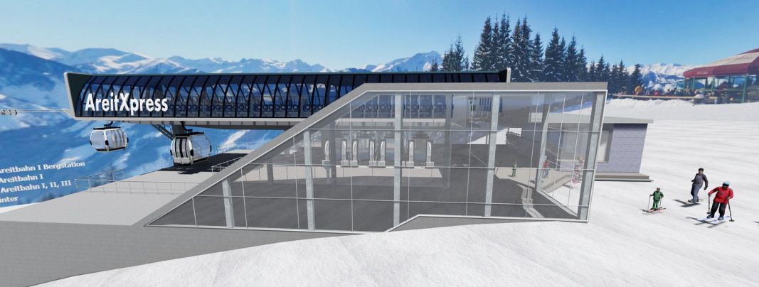 So sieht die Bergstation des neuen AreitXpress auf der Schmitten aus