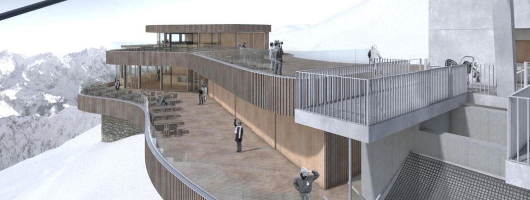 Das neue Gipfelrestaurant am Nebelhorn.