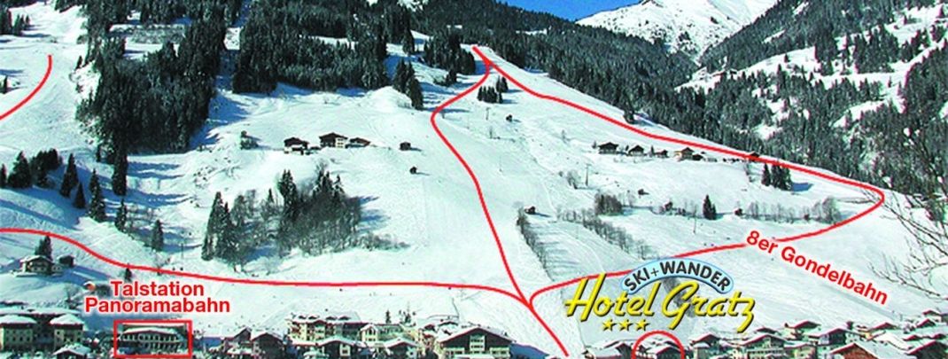 Lage des Skihotels Gratz