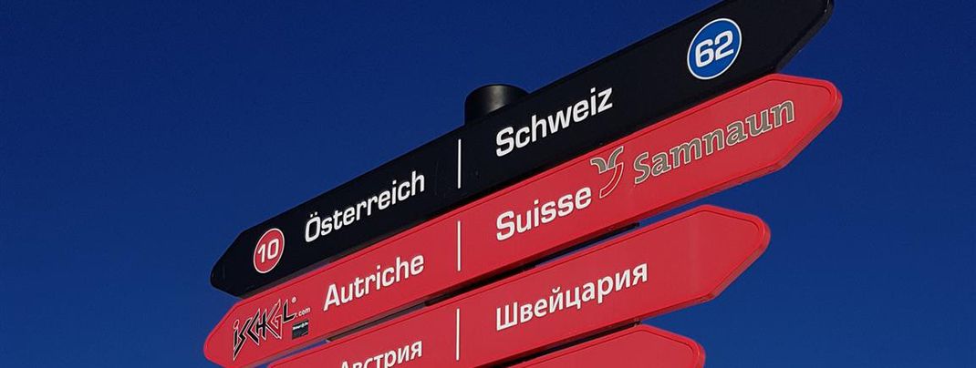 Direkt an der Grenze zwischen Österreich und der Schweiz liegt das Skigebiet Ischgl-Samnaun.