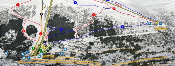 Detaillierte Infos zum Skiurlaub im Skigebiet Harpefossen