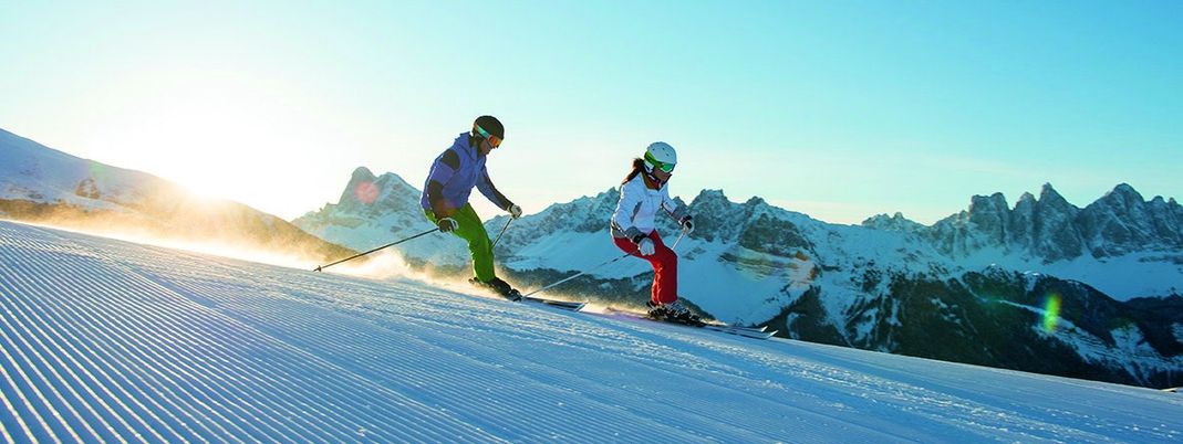 In den frühen Morgenstunden sind die Pisten am schönsten.