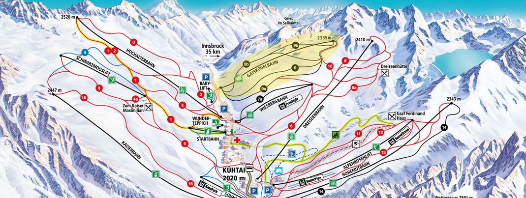 Der Parkplatz der neuen Bahn ist sowohl von den nord- als auch den südseitigen Pisten zu erreichen.