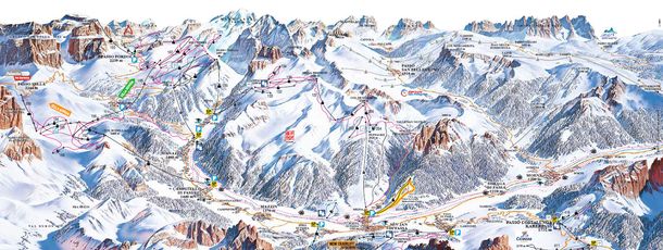 Pistenplan Val di Fassa