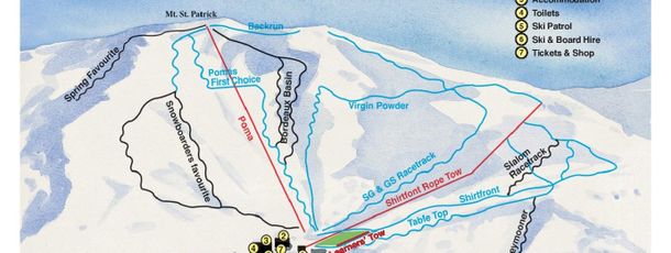 Pistenplan Skigebiet Hanmer Springs