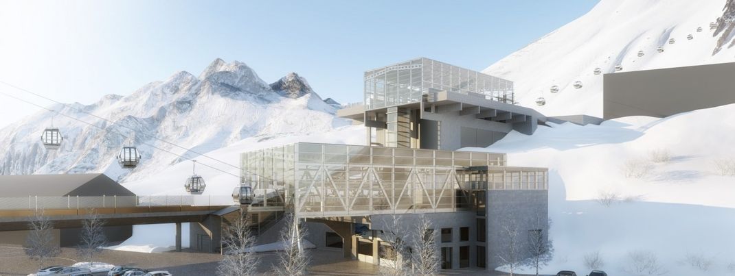 Die Talstation der neuen Flexenbahn