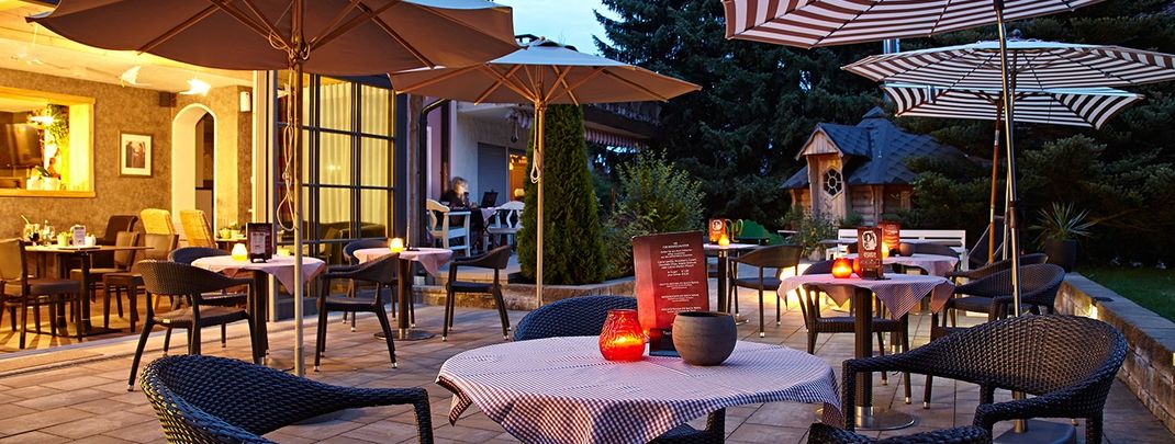 Abendstimmung auf der Terrasse