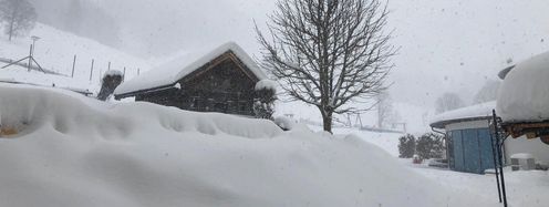 Jede Menge Neuschnee auch in Saalbach-Hinterglemm. Über 130cm sollen hier bis Sonntag noch hinzu kommen!