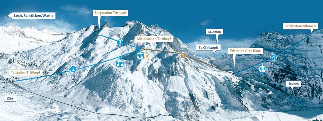 Die neuen Verbindungsbahnen am Arlberg.