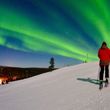 Between September and March, the Northern Lights appear above the horizon in Saariselkä.