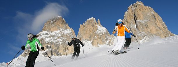 Skifahren am Col Rodella