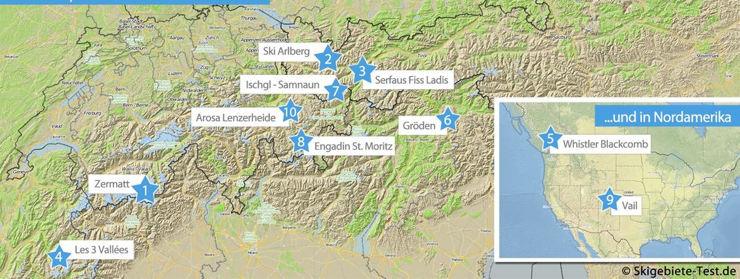 Die weltweit besten Skigebiete im Überblick