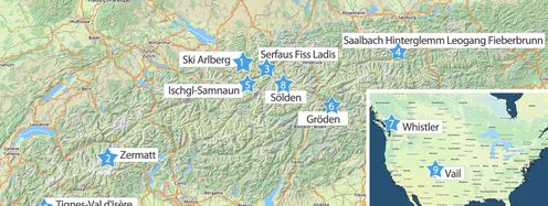 Ski Arlberg leads the ranking ahead of Zermatt and Serfaus Fiss Ladis.