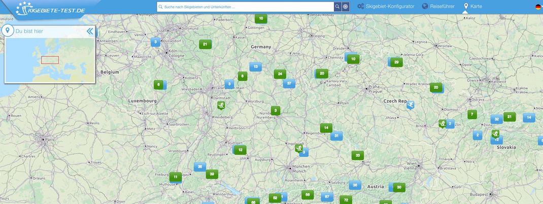 Das neue Skigebiete-Test.de: Die Weltkarte