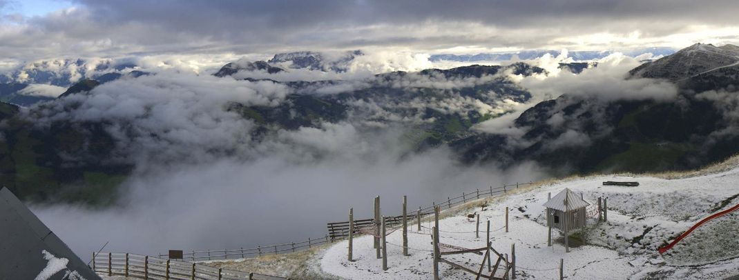 18.09.2017: Selbst Saalbach Hinterglemm ist leicht angezuckert.