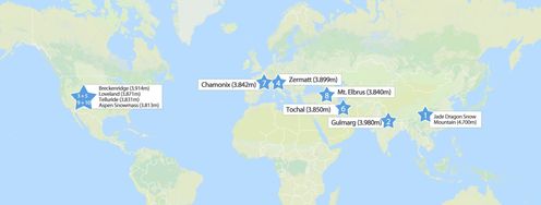 Die 10 höchsten Skigebiete der Welt.