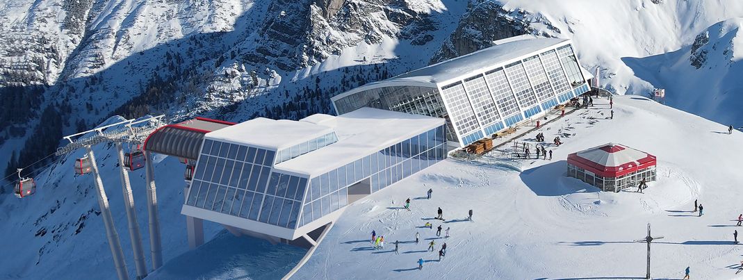 So soll die neue Bergstation der Gondelbahn neben dem Hoadlhaus aussehen.