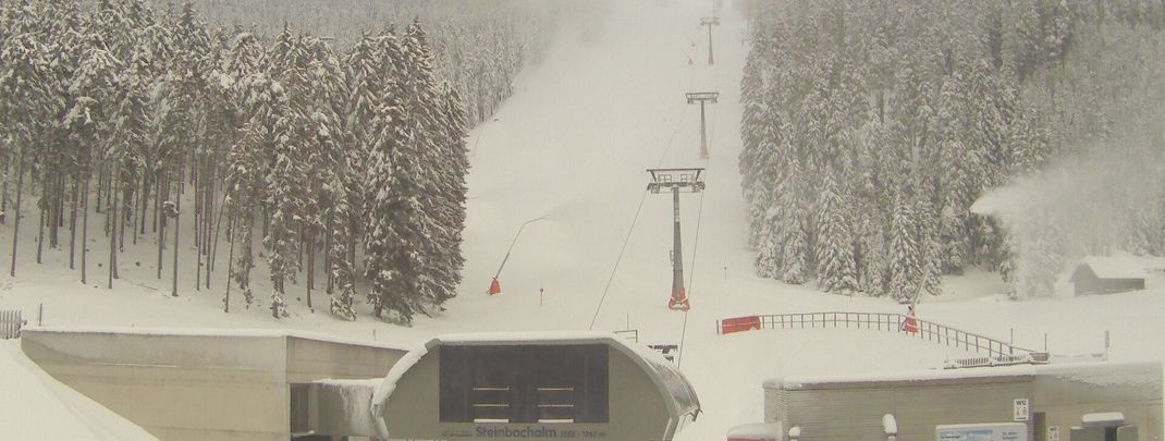 Die Talstation an der Steinbachalmbahn im Skigebiet Stuhleck.